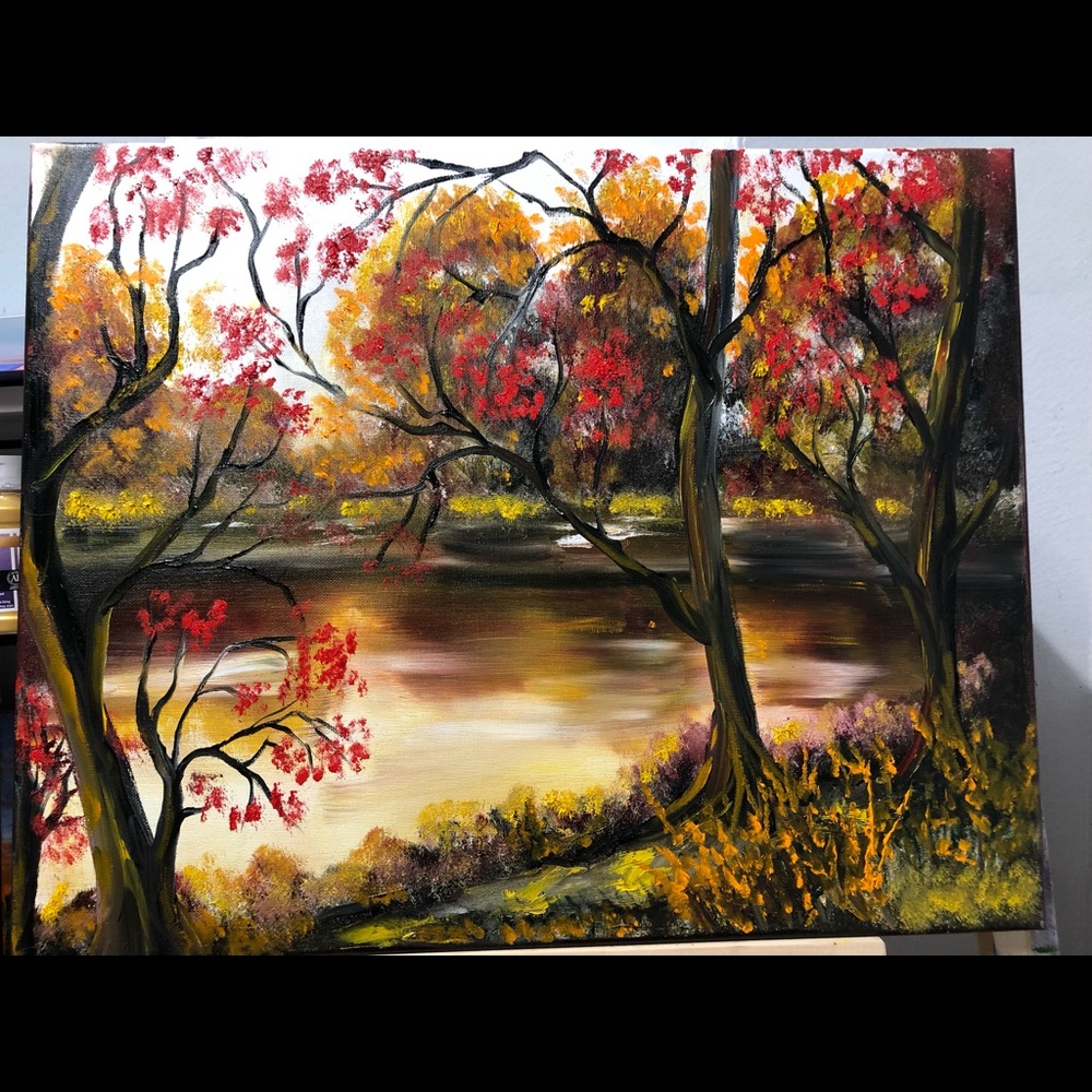 New Autumn Acrylic Panting by me Size 16x20  2021